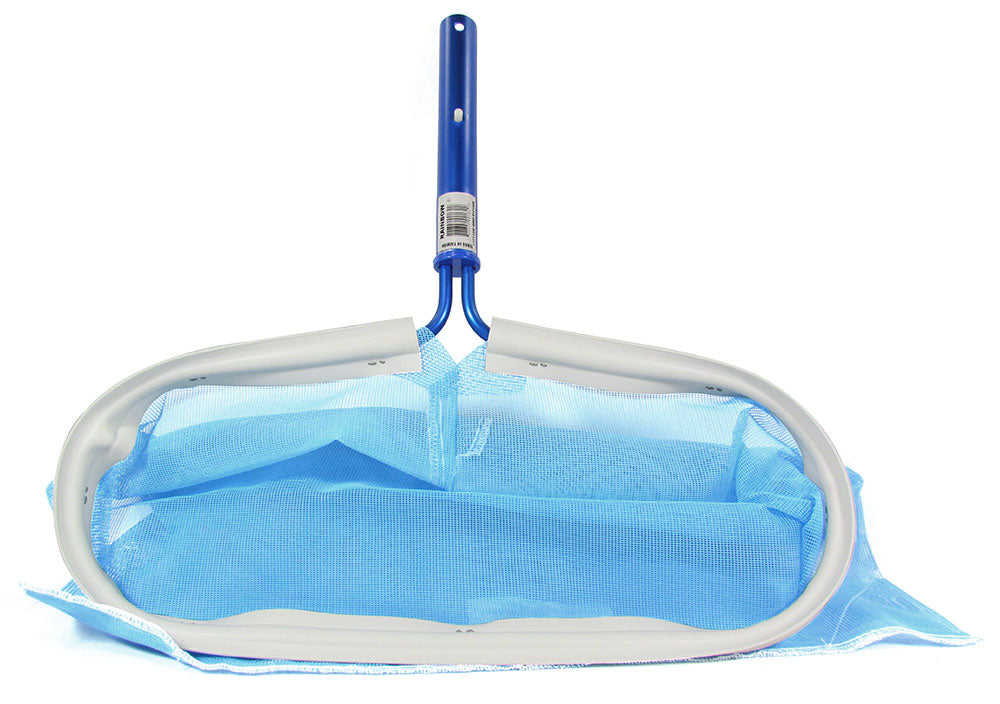R121106 - Commercial Pool Leaf Rake - Large 17 Inch Pocket - Rainbow