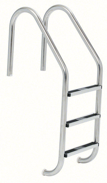 3-Step 35 Inch Wide Standard Plus Commercial Ladder 1.90 x .065 Inch - Stainless Steel Treads