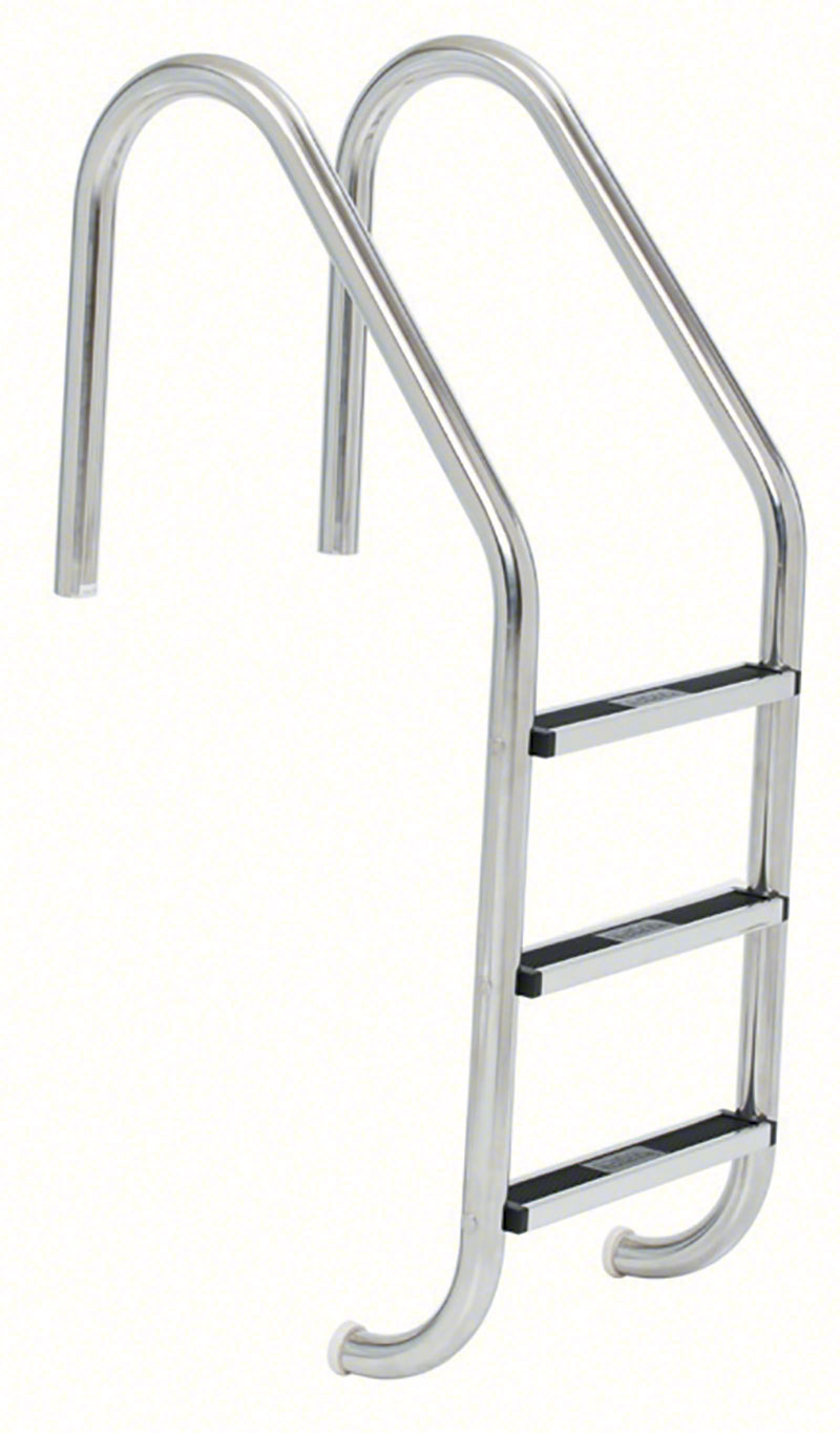 3-Step 23 Inch Wide Standard Plus Commercial Ladder 1.90 x .065 Inch - Stainless Steel Treads