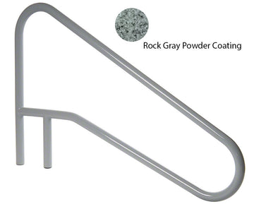Deck Mounted Sloped Braced 54 Inch Pool Stair Rail - 1.90 x .049 Inches - Powder Coated Gray
