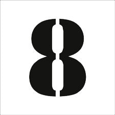 #8 Reusable Depth Marker Stencil - 6 Inch x 6 Inch with 4 Inch Lettering