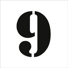 #9 Reusable Depth Marker Stencil - 6 Inch x 6 Inch with 4 Inch Lettering