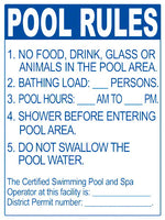 District of Columbia Pool Rules for No Diving Pools Sign - 18 x 24 Inches on Heavy-Duty Aluminum (Customize or Leave Blank)