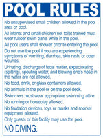 Maine Pool Rules for No Diving Pools Sign - 18 x 24 Inches on Heavy-Duty Aluminum