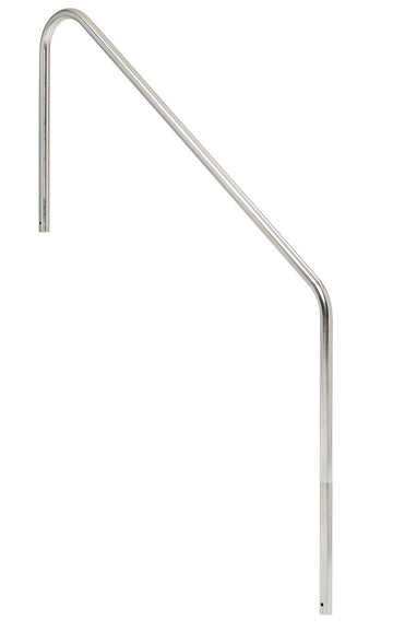 Stair Mounted 2-Bend 6 Foot Pool Hand Rail With 1 Foot Extension Front - 1.90 x .049 Inches