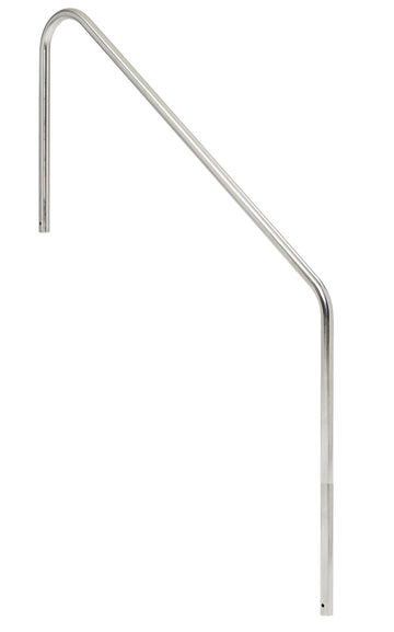 Stair Mounted 2-Bend 6 Foot Pool Hand Rail With 1 Foot Extension Both Ends - 1.90 x .049 Inches