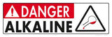 Danger Alkaline Sign - 18 x 6 Inches on Heavy-Duty Aluminum