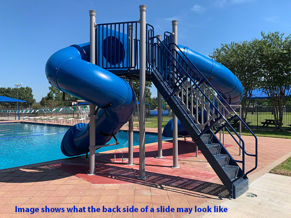 Double Flume Half Hex Deck Waterslide With 90 Degree Turns