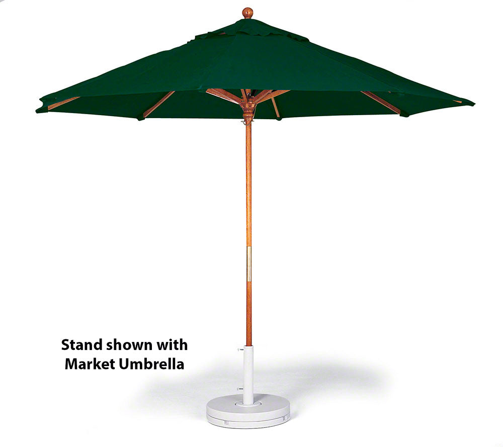 Market Umbrella - 9 Foot Diameter - Wooden Pole - Forest Green