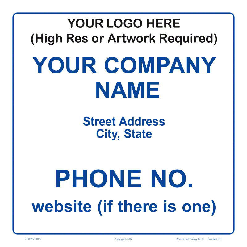 HammerHead Cleaner Custom Company Tag Sign With Logo - 10 x 10 Inches on Adhesive Vinyl