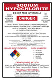 Sodium Hypochlorite Danger Instruction Sign - 12 x 18 Inches on Styrene Plastic