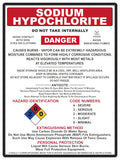 Sodium Hypochlorite Danger Instruction Sign - 18 x 24 Inches on Adhesive Vinyl