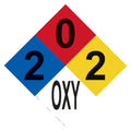 Gaseous Oxidizer (TriChlor) Fire Diamond Sign - 12 x 12 Inches on Styrene Plastic