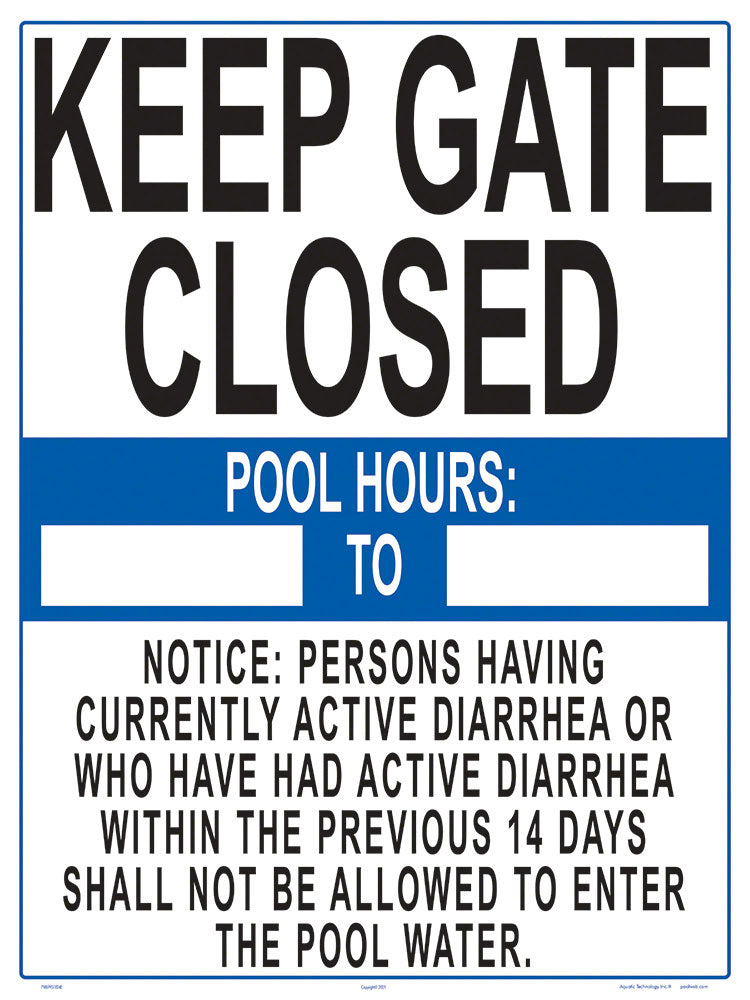 Keep Gate Closed and Diarrhea Notice Combination Sign - 18 x 24 Inches on Styrene Plastic (Customize or Leave Blank)