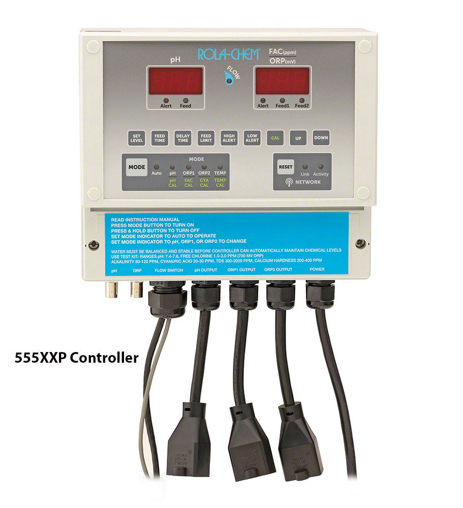 Digital pH/Dual ORP Salt Generator 555XXP Pool Controller With One 38 GPD Pro 300 Chemical Pumps