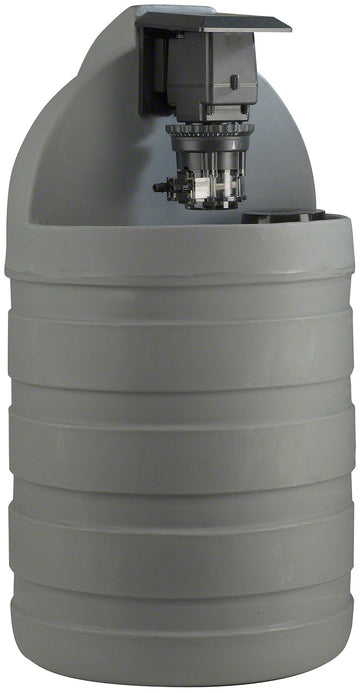 30 Gallon Gray Chemical Tank With 45M1 Adjustable Pump - 25 PSI 3 GPD 120 Volt - 1/4 Inch UV Tubing
