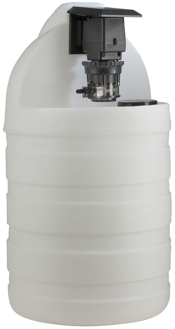 30 Gallon White Chemical Tank With 45M1 Adjustable Pump - 25 PSI 3 GPD 120 Volt - 1/4 Inch UV Tubing