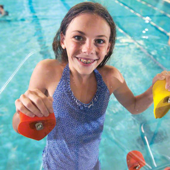 KerSplash Challenger Pool Climbing Wall - 12 Foot Tall x 4 Foot Wide