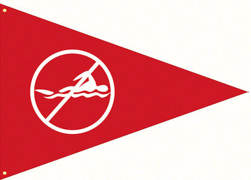 No Swimming High Hazard Flag - Red 30 x 42 Inches