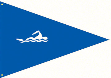 Swimming Permitted No Lifeguards Low Hazard Flag - Blue 30 x 42 Inches