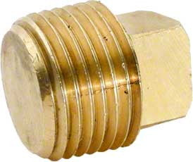 Square Head Pipe Plug - 3/8 Inch MPT - Brass