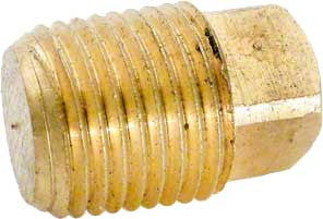 Square Head Pipe Plug - 1/8 Inch MPT - Brass
