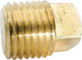 Square Head Pipe Plug - 1/4 Inch MPT - Brass