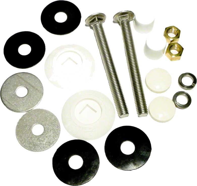 Residential Diving Board Bolt Kit 1/2 Inch x 5 Inch - Stainless Steel - White