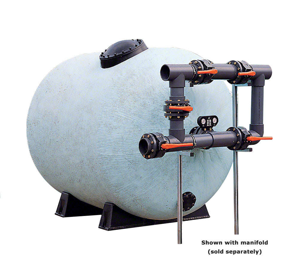 Horizontal Sand Filter 42 x 118 Inches With 6 Inch Connections - 34 Square Feet