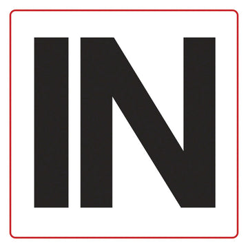 IN (Inch) Message - Adhesive Depth Marker - 6 Inch x 6 Inch with 4 Inch Lettering