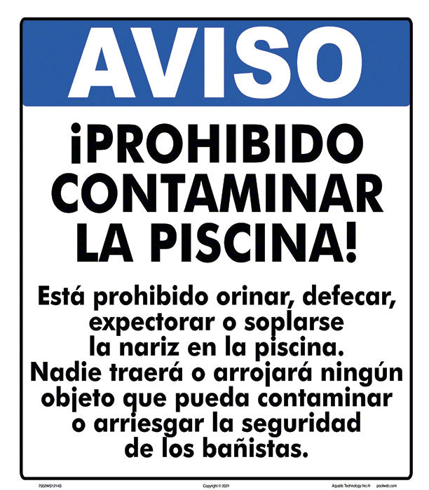 Notice New York Pollution Statement Sign in Spanish - 12 x 14 Inches on Heavy-Duty Aluminum