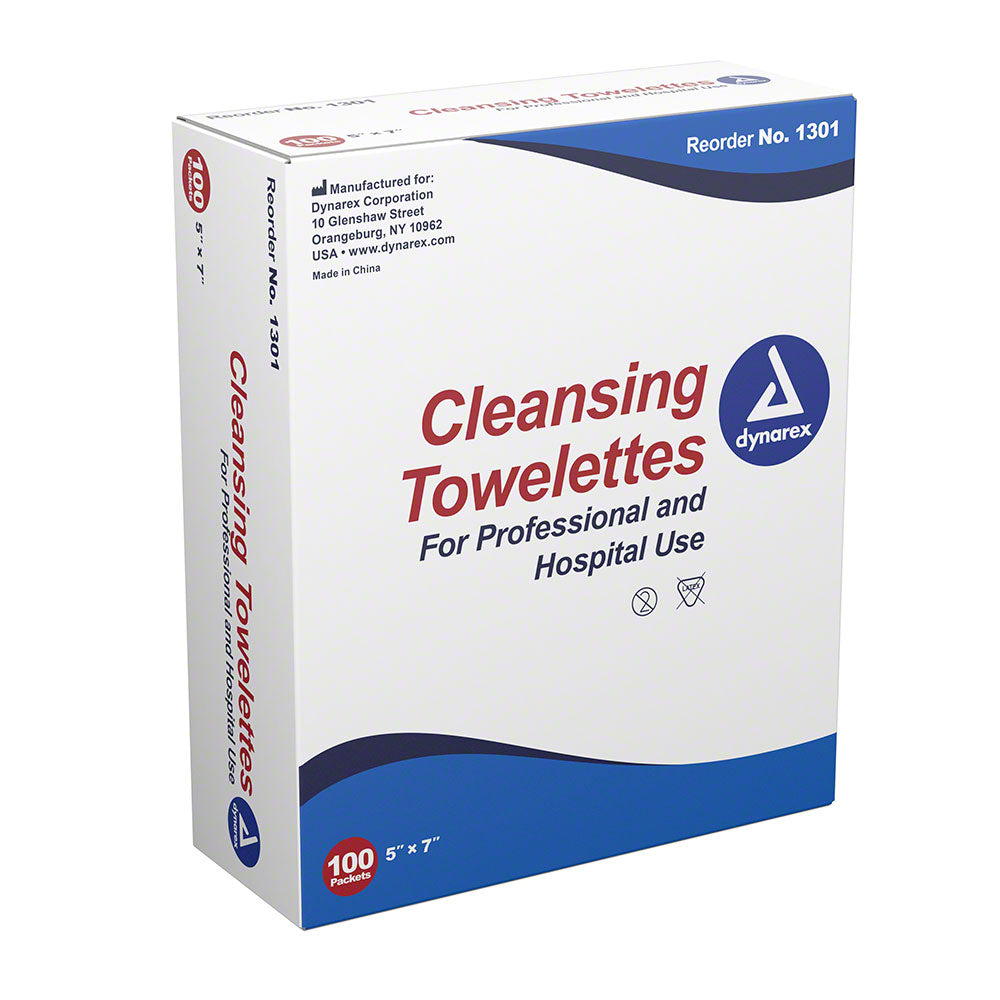 San50 Antiseptic Cleansing Towelette - 5 x 7 Inches - Box of 100