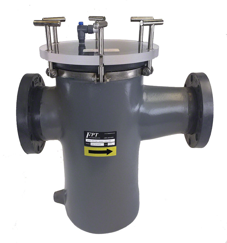 RSW Series Reducing PVC/FRP Strainer With Stainless Steel Basket 14 x 8 Inch Connections
