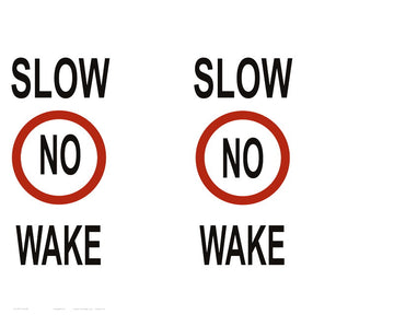 Slow No Wake Regulatory Buoy Label - 30 x 24 Inches on Adhesive Vinyl