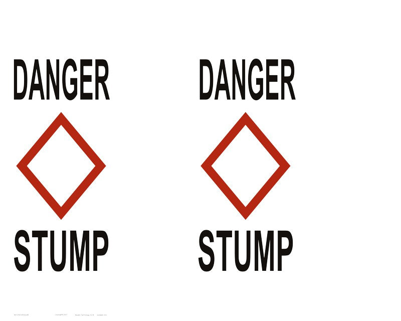 Danger Stump Regulatory Buoy Label - 30 x 24 Inches on Adhesive Vinyl