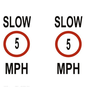 Slow 5 MPH Regulatory Buoy Label - 30 x 24 Inches on Adhesive Vinyl