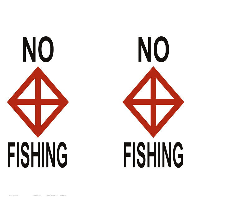 No Fishing Regulatory Buoy Label - 30 x 24 Inches on Adhesive Vinyl