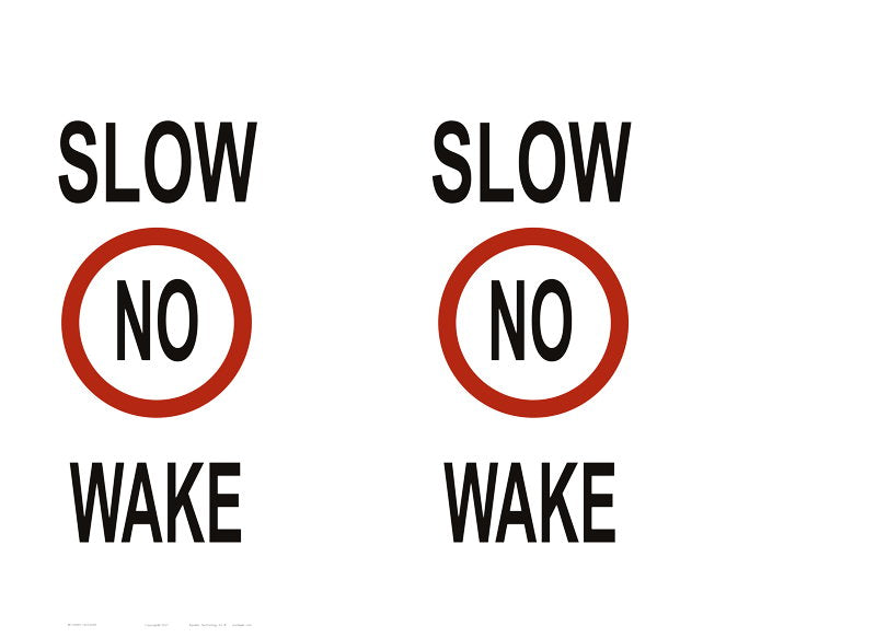 Slow No Wake Regulatory Buoy Label - 33 x 24 Inches on Adhesive Vinyl