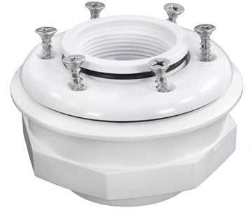Inlet Fitting With Faceplate - 2 Inch Socket - Vinyl - White