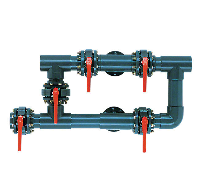 Horizontal Filter Manifold 5-Valve 4 Inch - Schedule 80 - For 42 Inch Filter With 4 Inch Connections