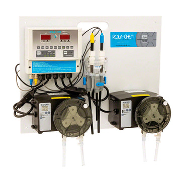Digital pH/Dual ORP Dual Sanitizer Pool Controller With Two 77 GPD Pro 300 Chemical Pumps