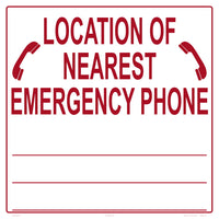 Texas Emergency Phone Location Sign - 18 x 18 Inches on Styrene Plastic (Customize or Leave Blank)