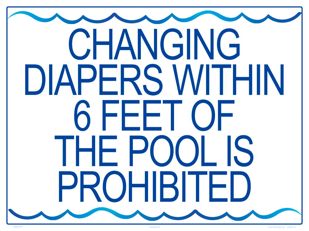 Diaper Changing Instructions Sign - 24 x 18 Inches on Heavy-Duty Aluminum