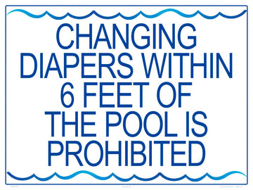 Diaper Changing Instructions Sign - 24 x 18 Inches on Heavy-Duty Aluminum