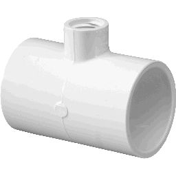 Reducing Tee - 2 x 2 x 1 Inch Slip x Slip x FIPT - Schedule 40