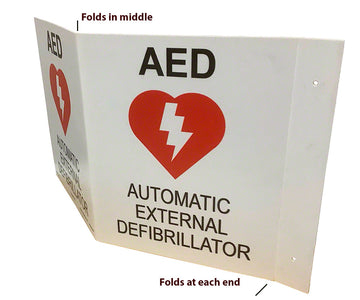 AED 3D Sign - 14 x 7 Inch Flat on Styrene Plastic