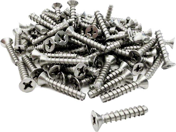 Long Skimmer Replacement Screws - Stainless Steel - Bag of 100