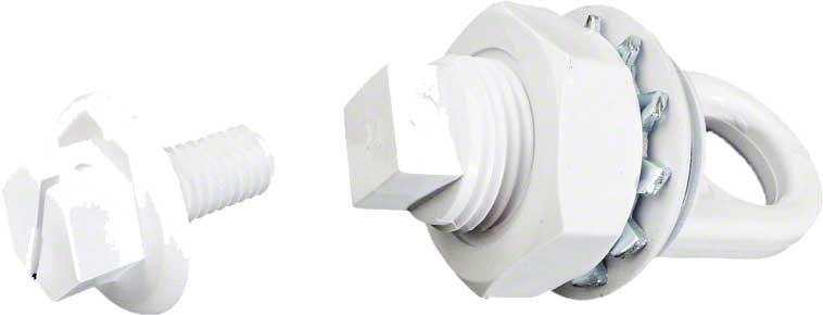 Eyebolt With Locknut and Gasket - White ABS