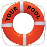 Personalized USCG Solid Foam 24 Inch Life Ring Buoy - Orange