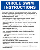 Circle Swim Instructions Sign - 24 x 30 Inches on Styrene Plastic
